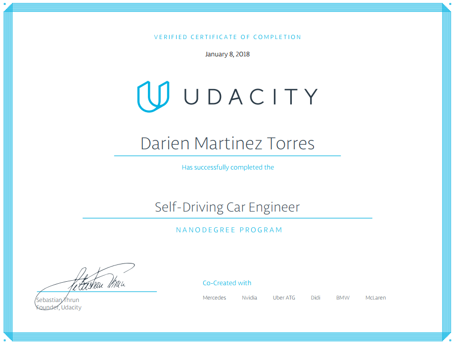Verified Certificate of Completion